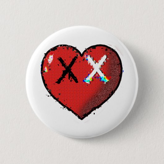 Badge Rond 5 Cm Bouton coeur Cheez (Devant)