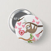 Badge Rond 5 Cm Bouton Coeur de Sloth (Devant & derrière)