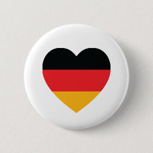 Badge Rond 5 Cm Bouton Coeur du drapeau de l'Allemagne