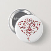 Badge Rond 5 Cm Bouton Coeur floral (Devant & derrière)