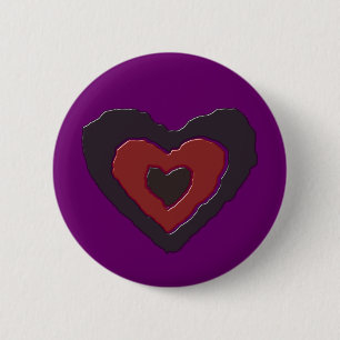 Badge Rond 5 Cm Bouton Coeur Gothique Fondu
