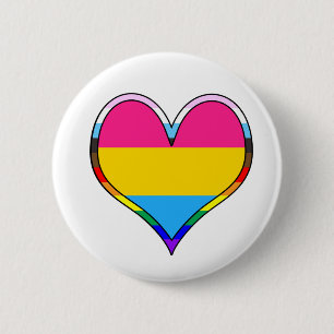 Badge Rond 5 Cm Bouton Coeur Pan Pride