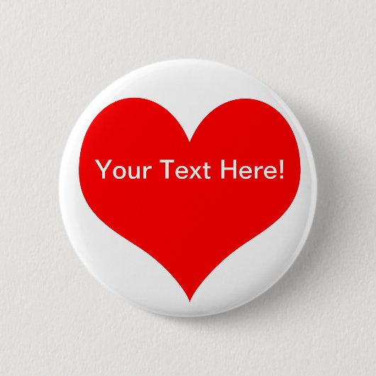 Badge Rond 5 Cm Bouton Coeur personnalisable (Devant)