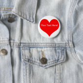 Badge Rond 5 Cm Bouton Coeur personnalisable (En situation)
