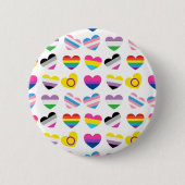 Badge Rond 5 Cm Bouton Coeurs de fierté (Devant)