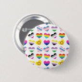 Badge Rond 5 Cm Bouton Coeurs de fierté (Devant & derrière)