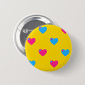Badge Rond 5 Cm Bouton coeurs Pan Pride (Devant & derrière)