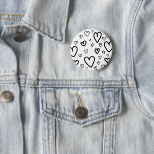 Badge Rond 5 Cm Bouton Coeurs personnalisables