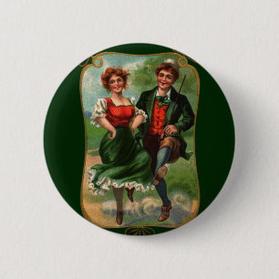 Badge Rond 5 Cm Bouton Coeurs Pleins De Joie