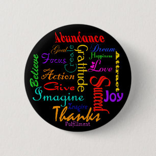 Badge Rond 5 Cm Bouton Collage Motivationnel Word