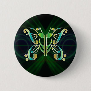 Badge Rond 5 Cm Bouton coloré de Battement-terfly