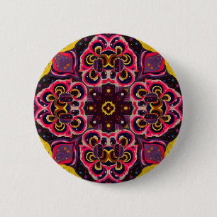 Badge Rond 5 Cm bouton coloré design kaléidoscopique
