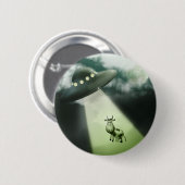 Badge Rond 5 Cm Bouton comique d'enlèvement de vache UFO (Devant & derrière)