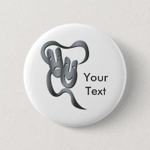 Badge Rond 5 Cm Bouton comique Tragedy Grey Theatre Mask