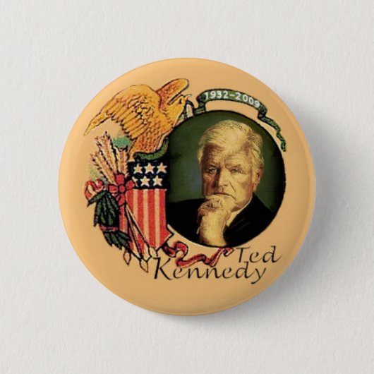 Badge Rond 5 Cm Bouton commémoratif Ted Kennedy Retro (Devant)