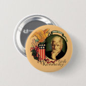 Badge Rond 5 Cm Bouton commémoratif Ted Kennedy Retro (Devant & derrière)