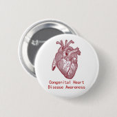 Badge Rond 5 Cm Bouton congénital de conscience de maladie (Devant & derrière)