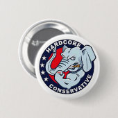 Badge Rond 5 Cm Bouton conservateur inconditionnel d'éléphant (Devant & derrière)