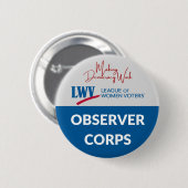 Badge Rond 5 Cm Bouton Corps des observateurs LWV (Devant & derrière)