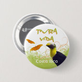 Badge Rond 5 Cm Bouton Costa Rica Pura Vida Toucan (Devant & derrière)