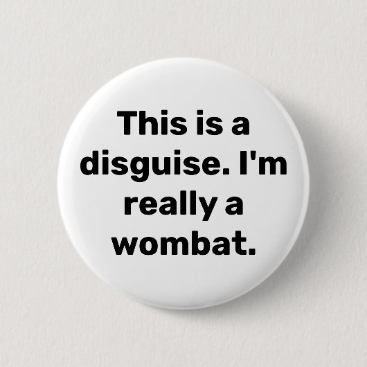Badge Rond 5 Cm Bouton Costume Wombat (Devant)