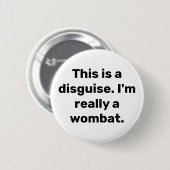 Badge Rond 5 Cm Bouton Costume Wombat (Devant & derrière)