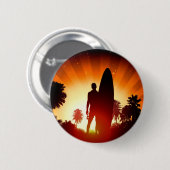 Badge Rond 5 Cm Bouton Coucher de soleil (Devant & derrière)