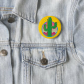 Badge Rond 5 Cm Bouton Coucher du soleil au Saguaro (En situation)