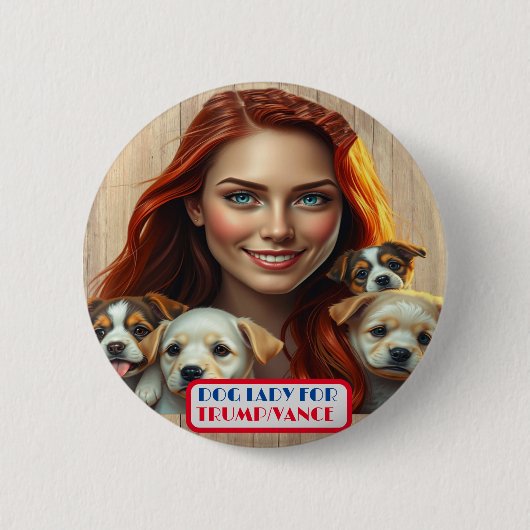 Badge Rond 5 Cm Bouton Country Gals Dog Lady pour Trump/Vance (Devant)