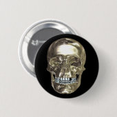 Badge Rond 5 Cm Bouton crâne Chrome (Devant & derrière)