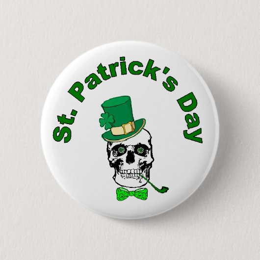 Badge Rond 5 Cm Bouton crâne St. Patrick (Devant)