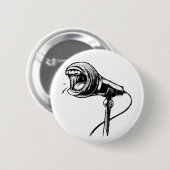 Badge Rond 5 Cm Bouton criard de microphone (Devant & derrière)