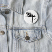 Badge Rond 5 Cm Bouton criard de microphone (En situation)