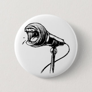 Badge Rond 5 Cm Bouton criard de microphone