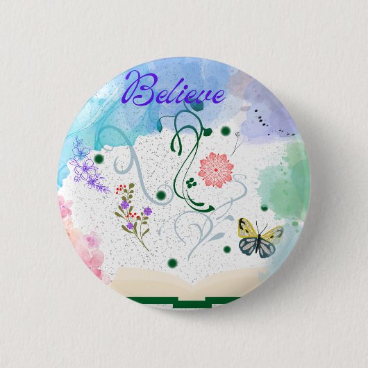 Badge Rond 5 Cm Bouton Croire (Devant)