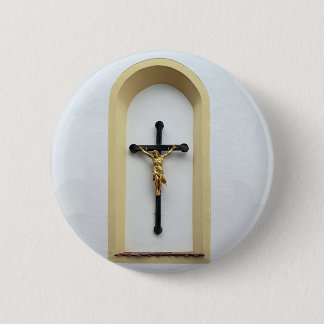 Badge Rond 5 Cm Bouton croisé de Jésus