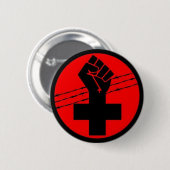 Badge Rond 5 Cm Bouton croisé noir d'anarchiste (Devant & derrière)