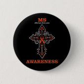 Badge Rond 5 Cm Bouton Cross/Warrior...MS (Devant)