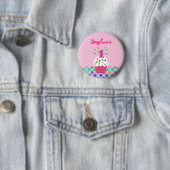 Badge Rond 5 Cm Bouton Cupcake First Birthday (En situation)