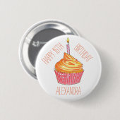 Badge Rond 5 Cm Bouton Cupcake Personnalisé Celebration (Devant & derrière)