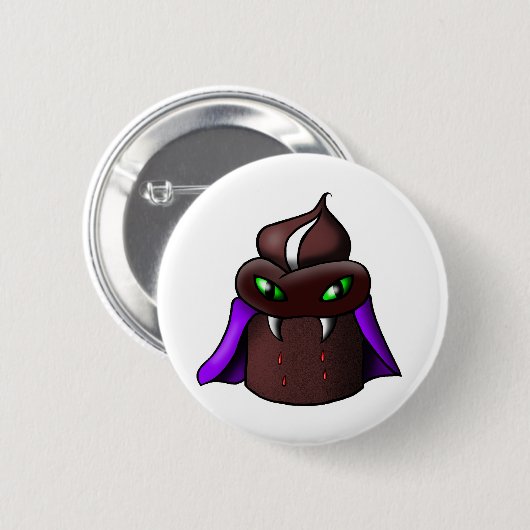 Badge Rond 5 Cm Bouton Cupcake Vampire (Devant & derrière)