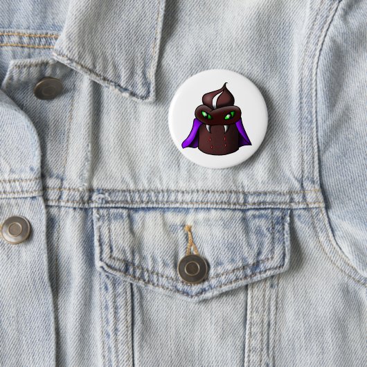 Badge Rond 5 Cm Bouton Cupcake Vampire (En situation)