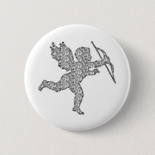 Badge Rond 5 Cm Bouton Cupid Argent (Devant)