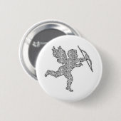 Badge Rond 5 Cm Bouton Cupid Argent (Devant & derrière)