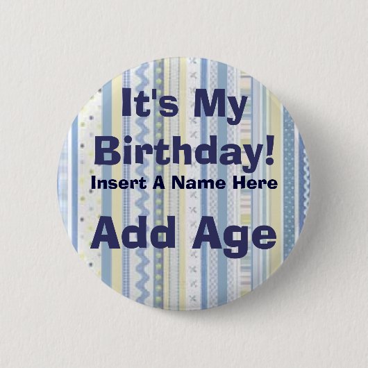 Badge Rond 5 Cm Bouton customisé d'anniversaire (Devant)