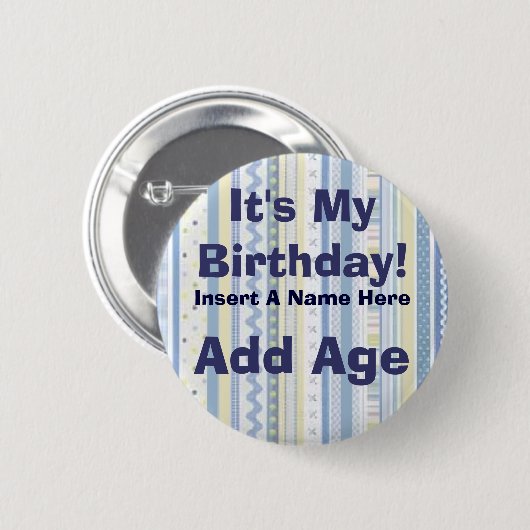 Badge Rond 5 Cm Bouton customisé d'anniversaire (Devant & derrière)