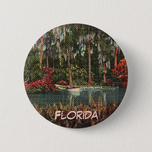 Badge Rond 5 Cm Bouton Cypress Gardens Florida (Devant)