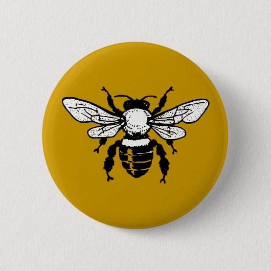 Badge Rond 5 Cm Bouton d'abeille de Mellifera d'api (Devant)