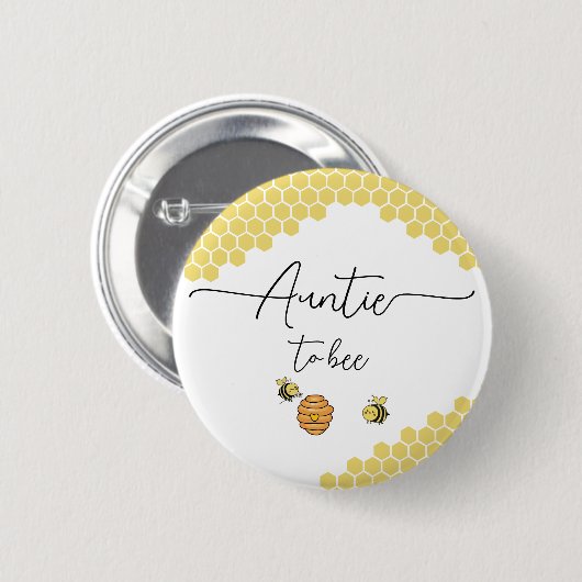 Badge Rond 5 Cm Bouton d'abeille mignonne Petit abeille (Devant & derrière)