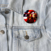 Badge Rond 5 Cm Bouton d'Abraham Lincoln (En situation)